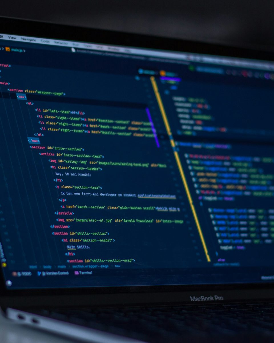 Code on a laptop screen