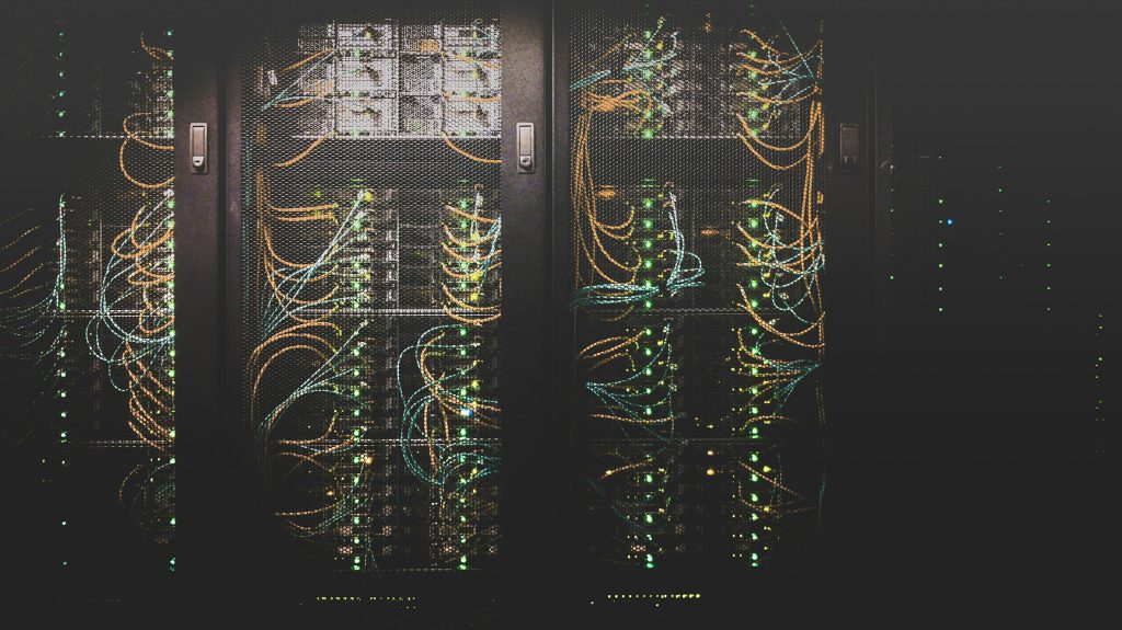 Server rack with cabling